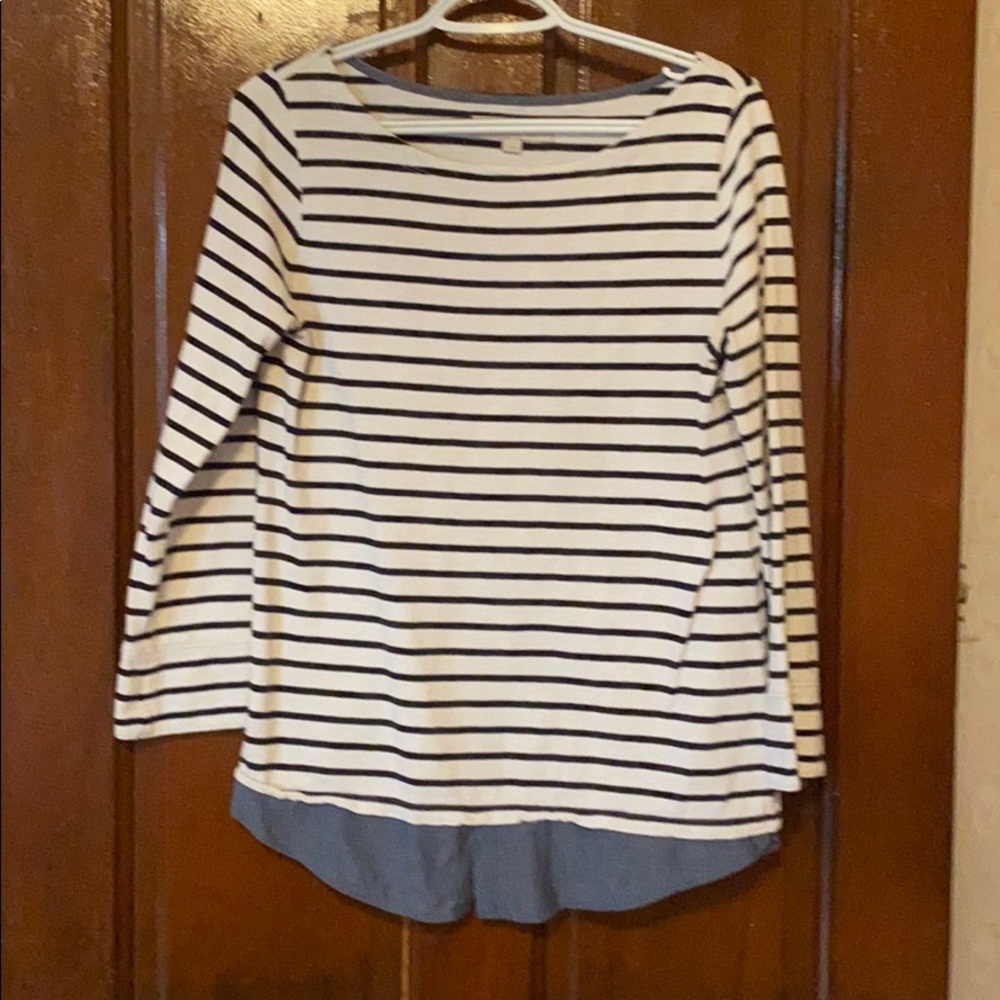Ann Taylor Loft striped long-sleeve shirt